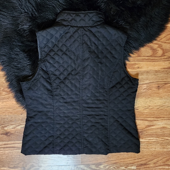 Christopher & Banks Black Quilted Vest Women's Size L - Picture 2 of 7